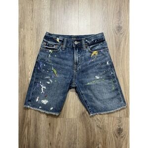 Polo Ralph Lauren Boys' Denim‎ Shorts Paint Splatter Sullivan Slim Size 8